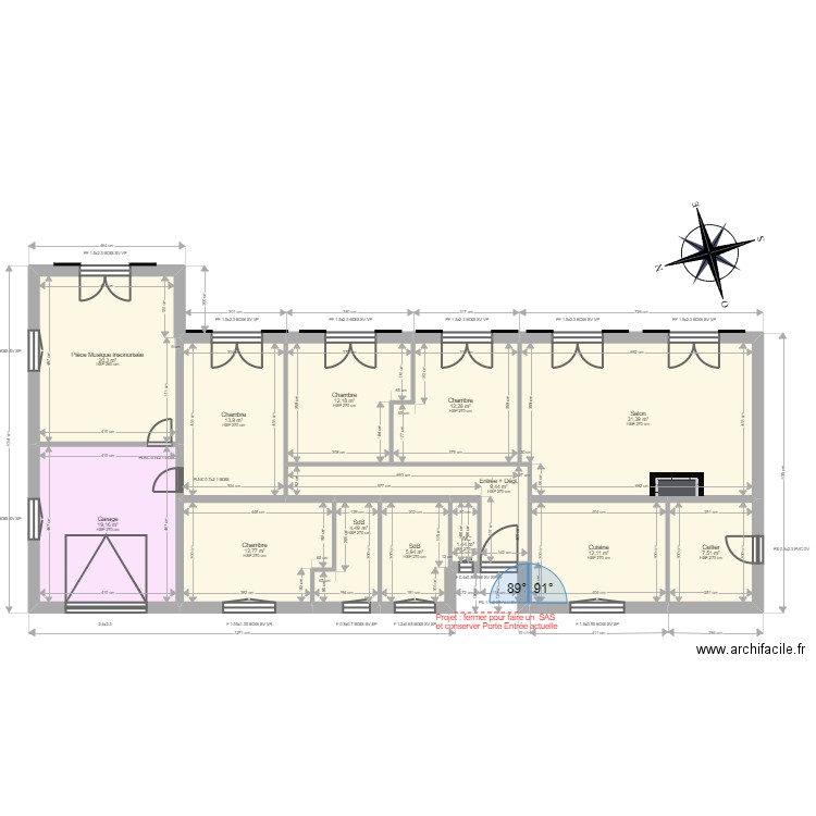 GUERIN Nicolas. Plan de 13 pièces et 163 m2