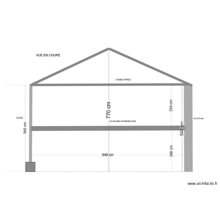 Coupe grange JESS. Plan de 0 pièce et 0 m2