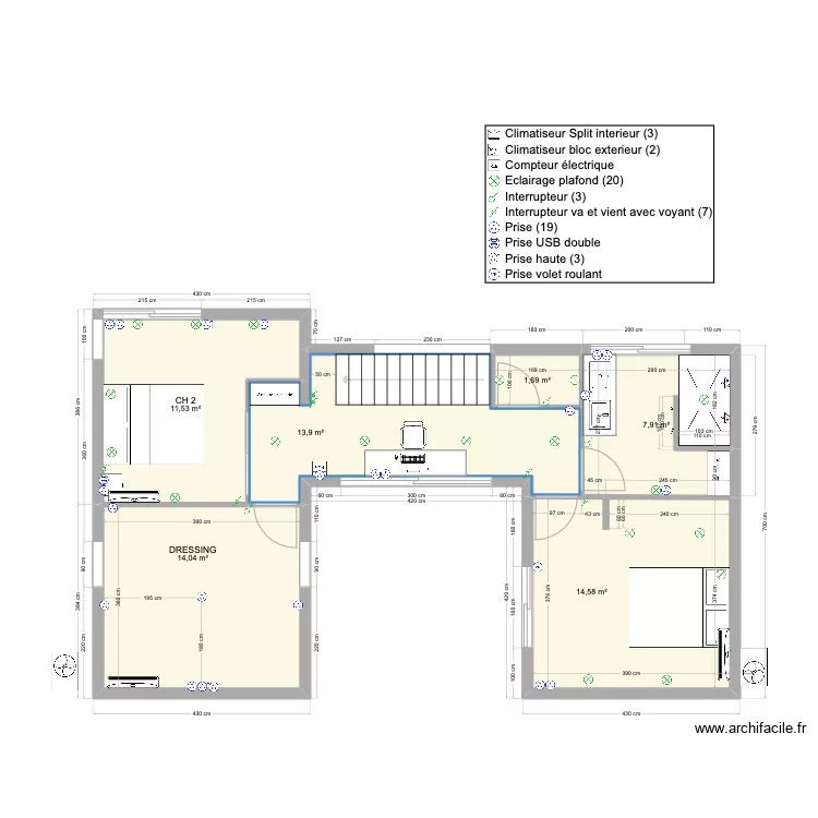 Etage maison 2 St Gilles. Plan de Etage maison 2 St Gilles. Plan de