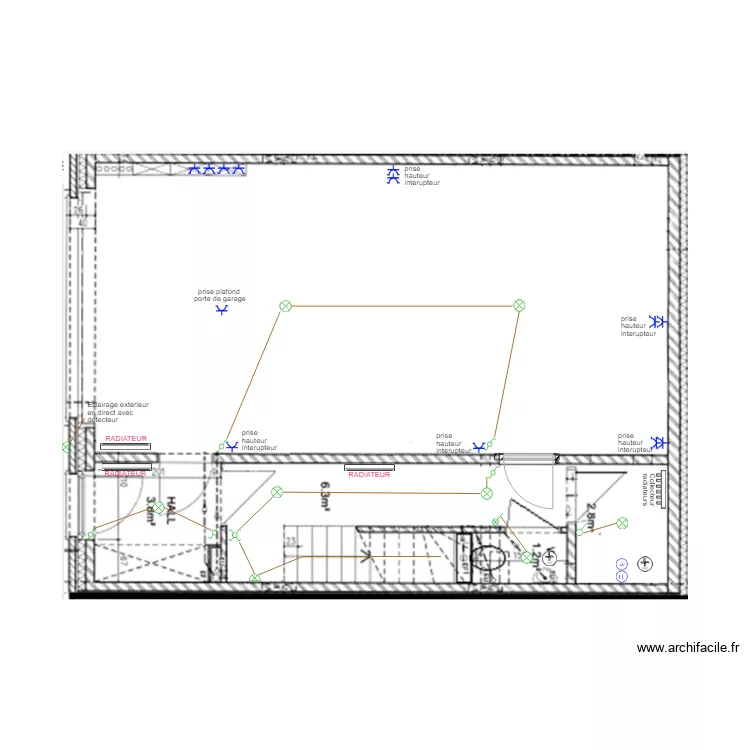 rez Maison B TS LH. Plan de 