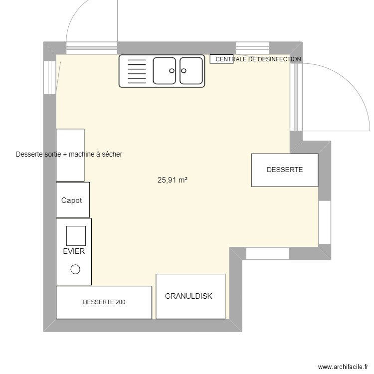 PLONGE CASTELNAU. Plan de 1 pièce et 26 m2
