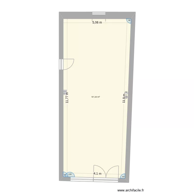 PP 7 BIS. Plan de 1  et 57 m²