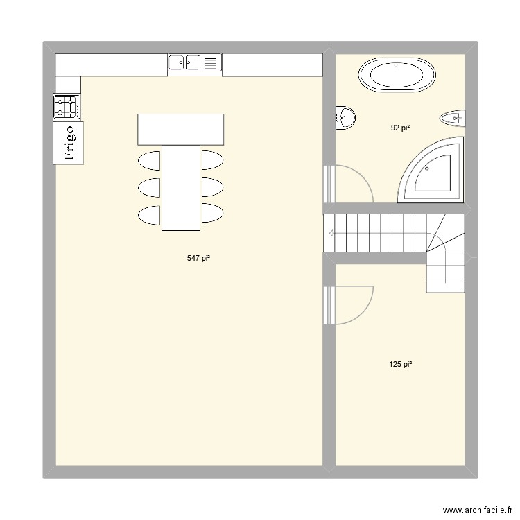 MASON. Plan de 3 pièces et 71 m2