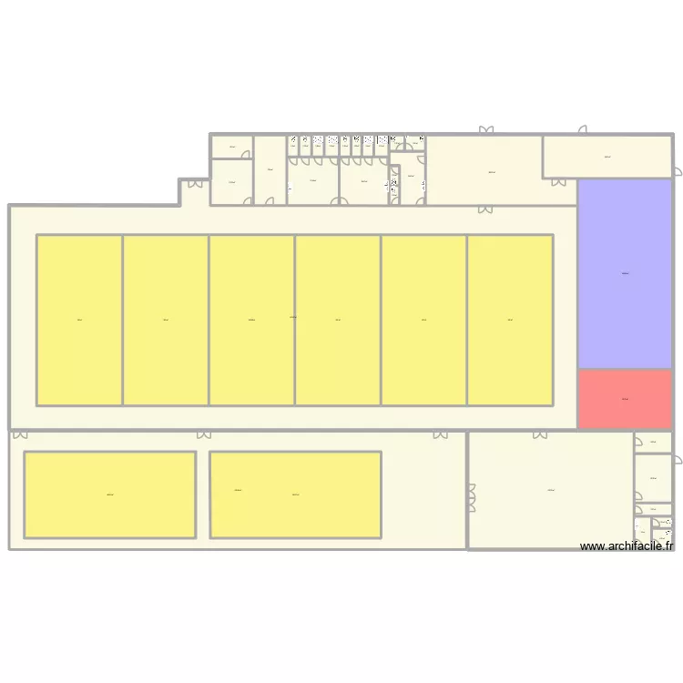 Palais de la raquette. Plan de 39 pièces et 4164 m²