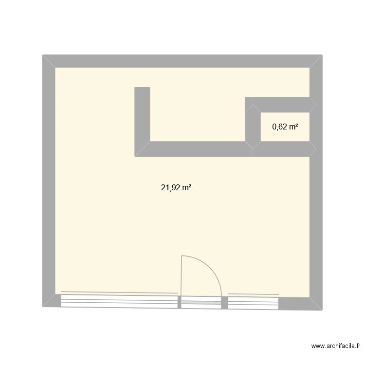 PFMP N 1. Plan de 2 pièces et 23 m2