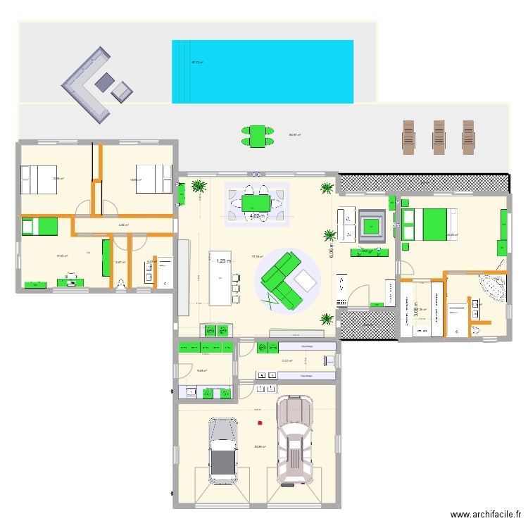 Maison_New_05_Agencement. Plan de 18 pièces et 466 m2