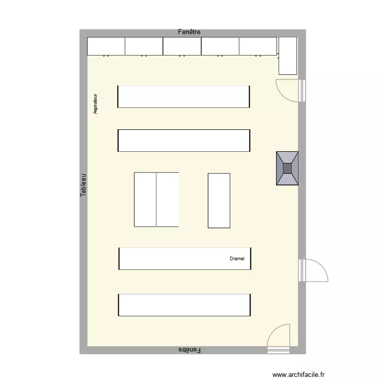 Plan du laboratoire. Plan de 1  et 83 m²