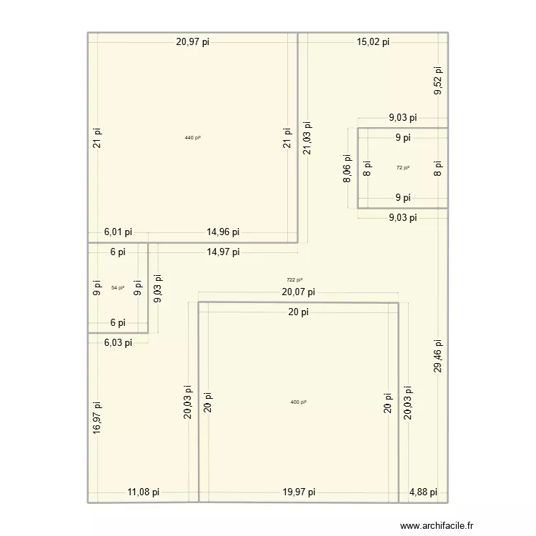 Terrain - version 3. Plan de 