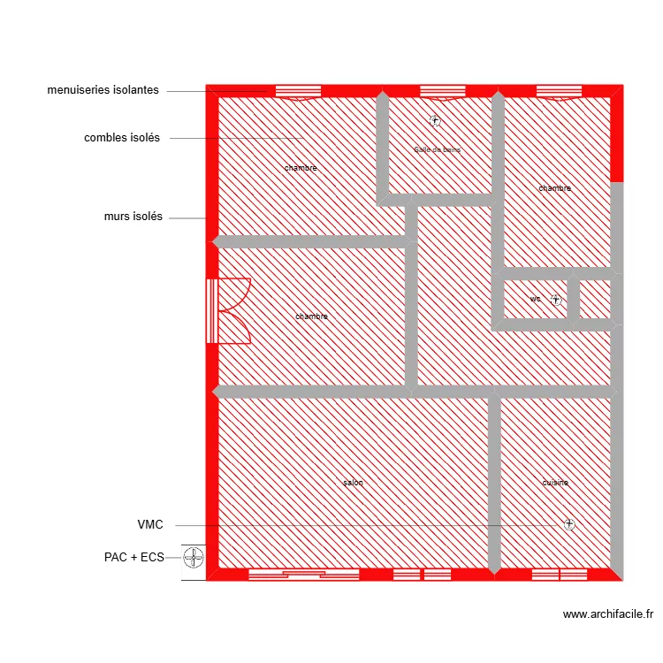 debroust &eacute;tage &eacute;tape 3. Plan de 8  et 77 m²