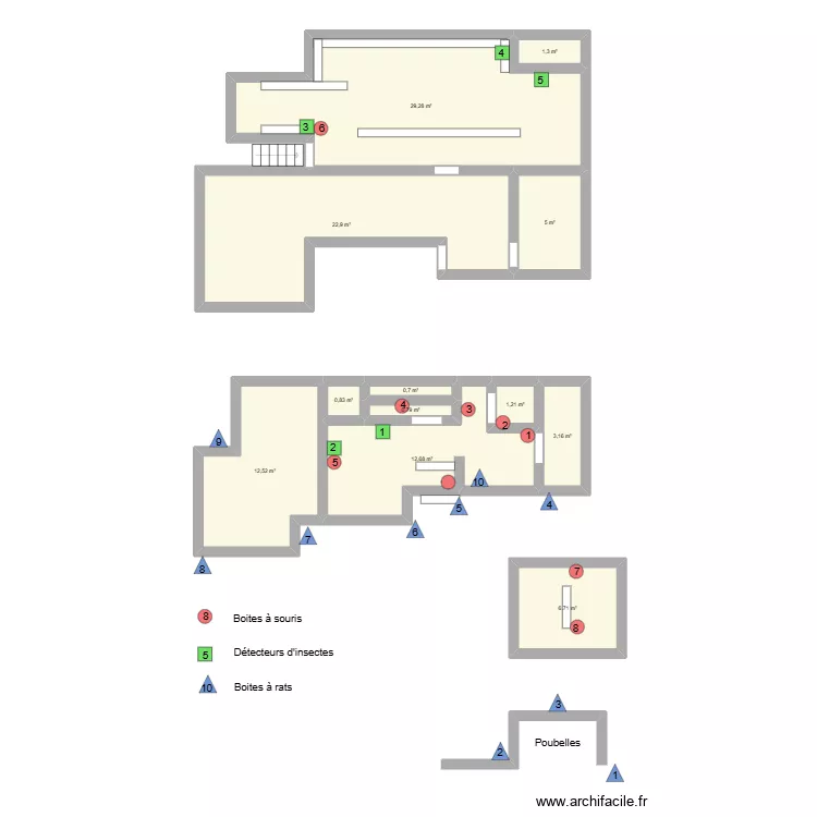 Attablez-vous.. Plan de 12  et 97 m²
