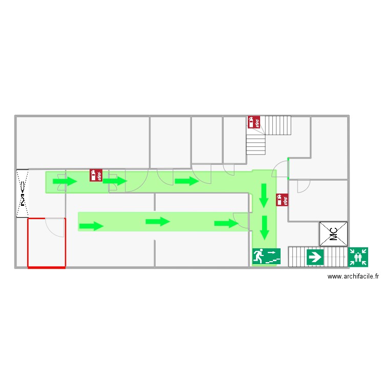 v01. Plan de 18 pièces et 199 m2