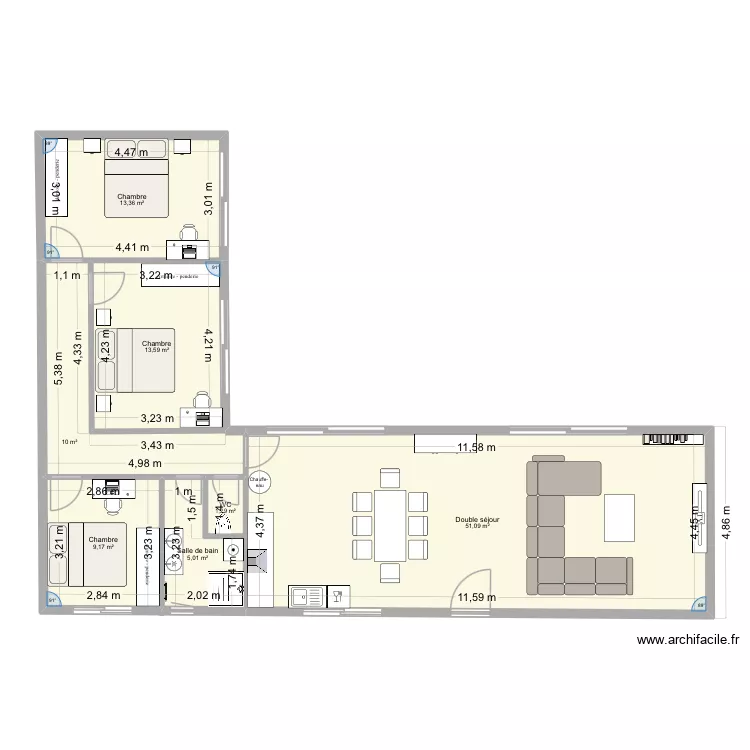 Cont4HC. Plan de 7 Pièces et 104 m² Cont4HC. Plan de 7 Pièces et 104 m²
