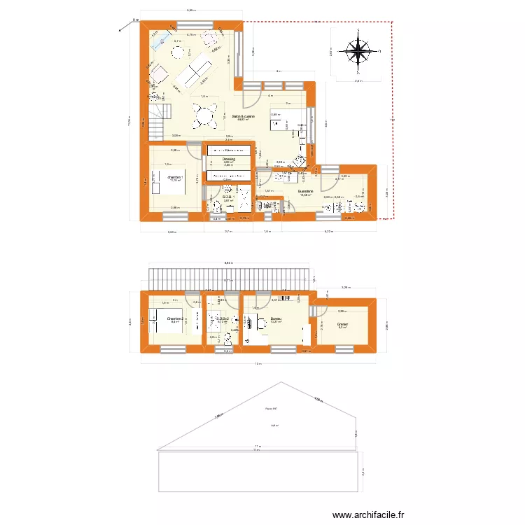 chalet 6. Plan de 10 pièces et 109 m² chalet 6. Plan de 10 pièces et 109 m²