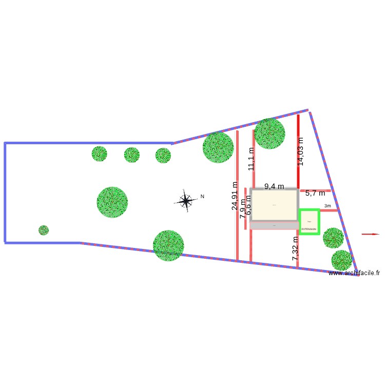 genéral 2026. Plan de 3 pièces et 78 m2