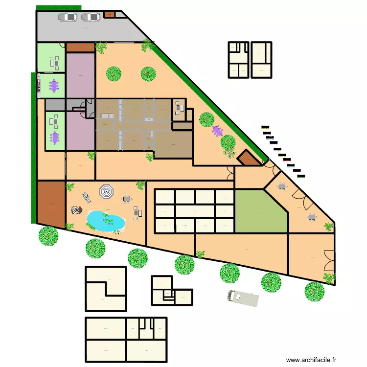 RESTO SUD + 9 CHAMBRES NORD 1311E. Plan de 