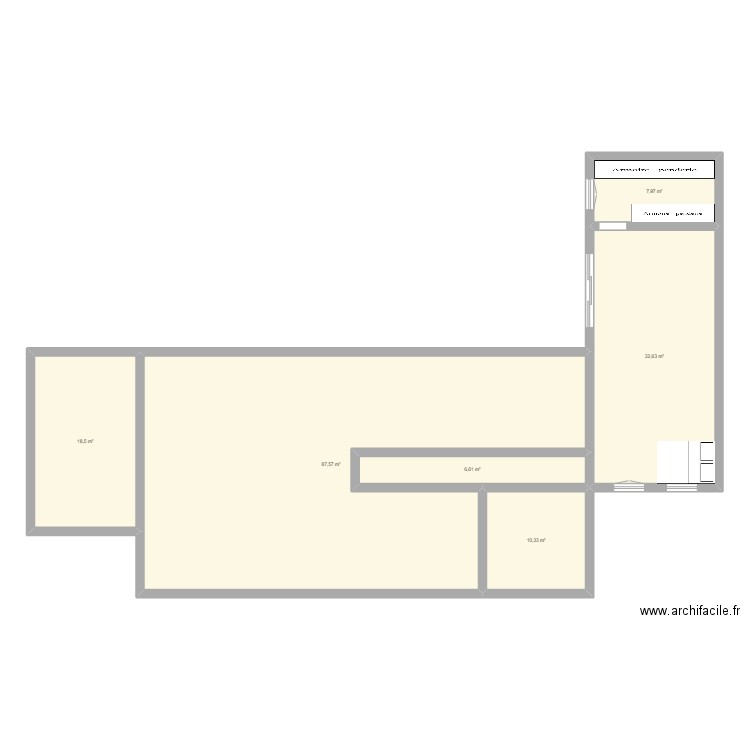 AGRANDISSEMENT. Plan de 6 pièces et 164 m2