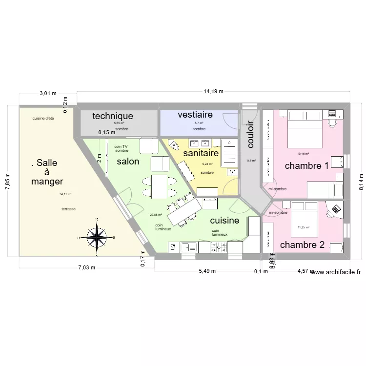 Maison sud 04. Plan de Maison sud 04. Plan de