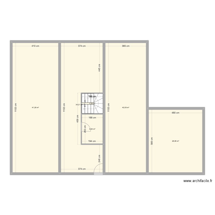 Maison. Plan de 6 pièces et 159 m2