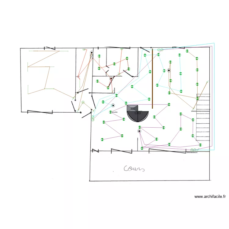 lumi&egrave;re bas maison. Plan de 