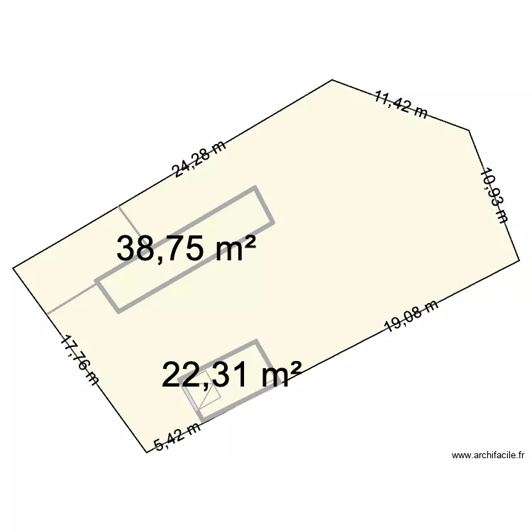 Magnin. Plan de 2  et 61 m²