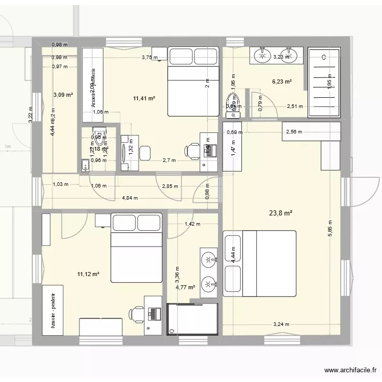 Plan 2b. Plan de 13 et 171 m² Plan 2b. Plan de 13 et 171 m²