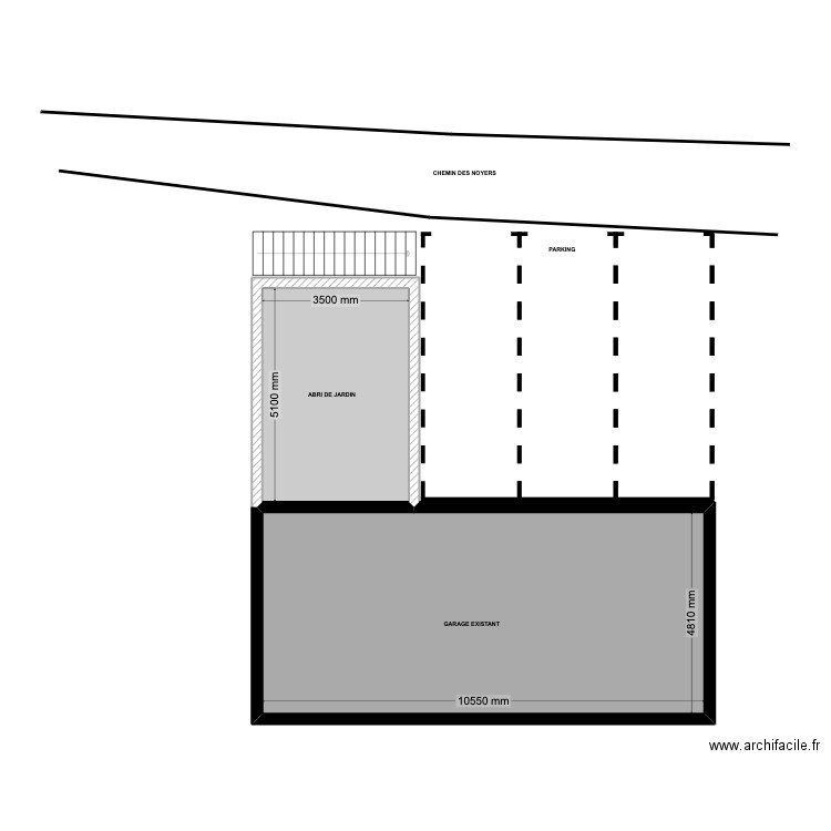 VUE DESSUS. Plan de 2 pièces et 69 m2