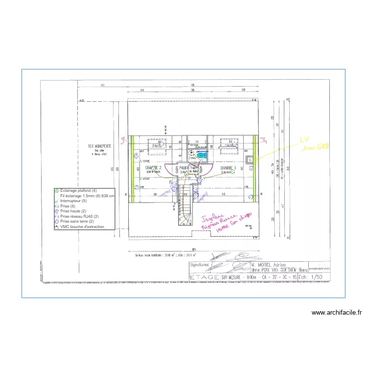 MOREL ETAGE. Plan de 
