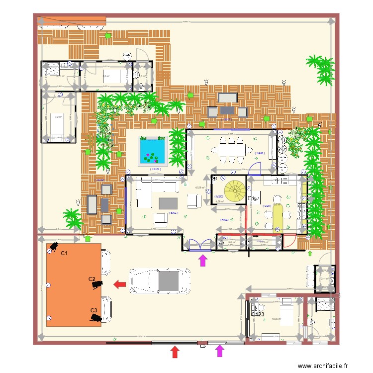 KIGALI VERSION 10. Plan de 21 pièces et 583 m2