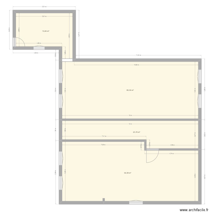 CHESNOIS RDC BASE . Plan de 4 pièces et 159 m2