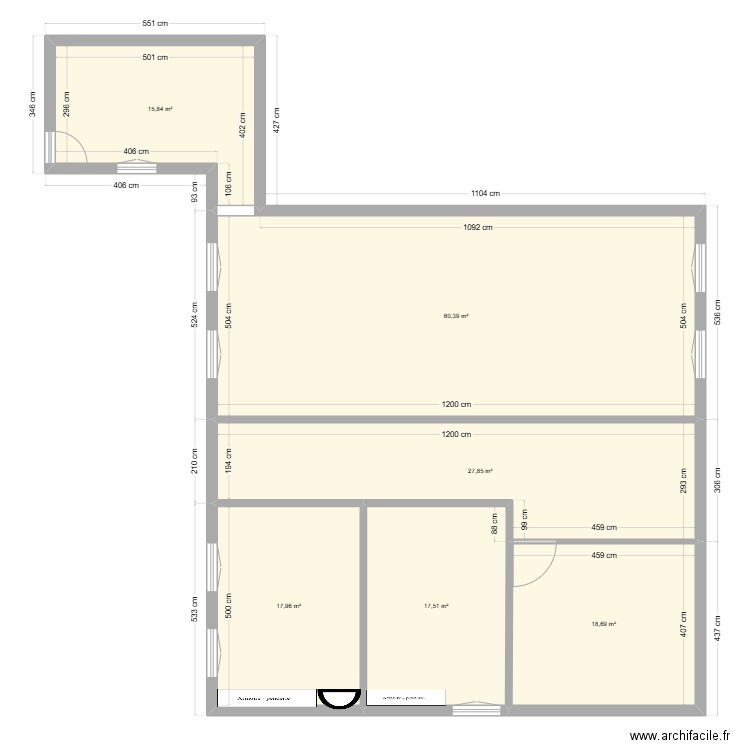 CHESNOIS RDC BASE . Plan de 4 pièces et 159 m2