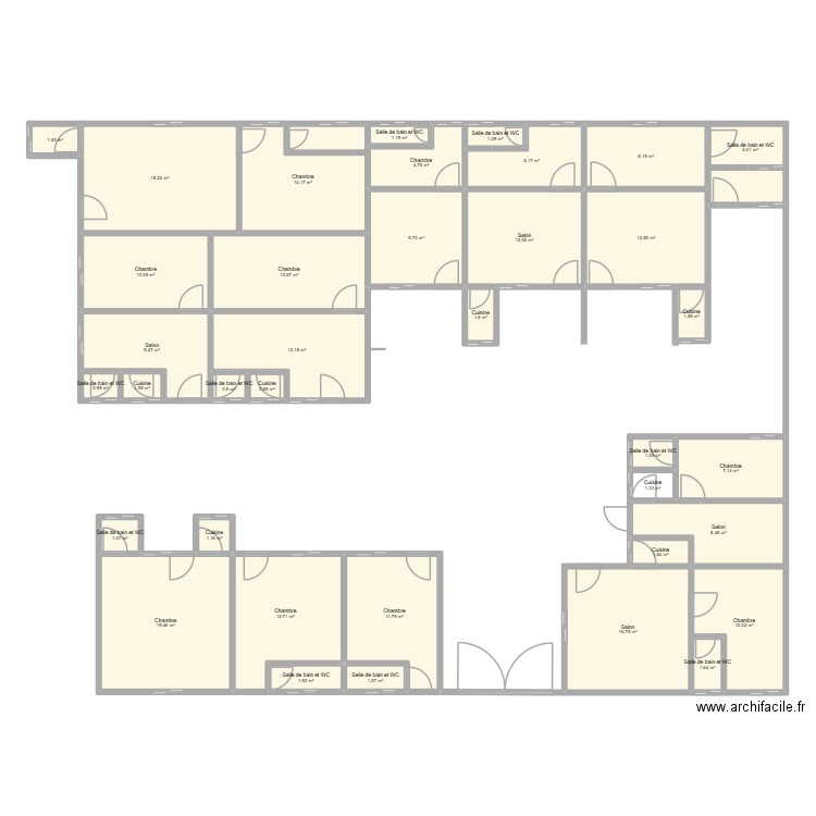 PROJET GIDE. Plan de 37 pièces et 247 m2