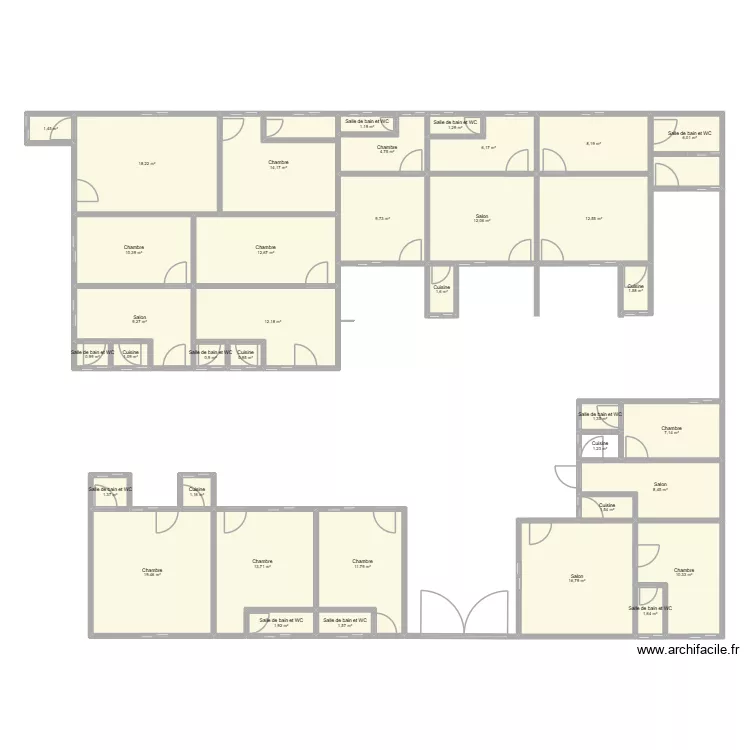 PROJET GIDE. Plan de 37 pièces et 247 m²