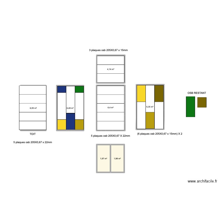 cabanon outil negru. Plan de 7 pièces et 33 m2