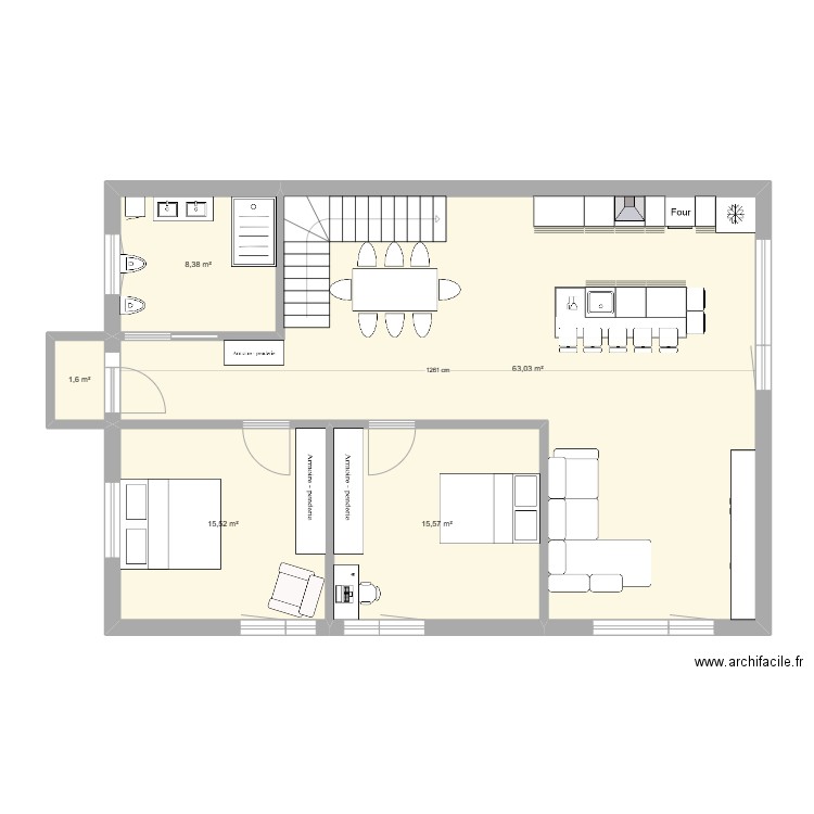 plano 1 piso com sotao 3 quartos . Plan de 0 pièce et 0 m2