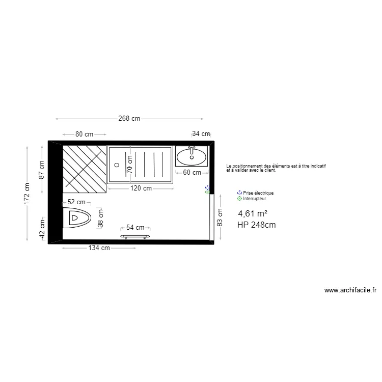 Salle de bain R2 Salvador. Plan de 
