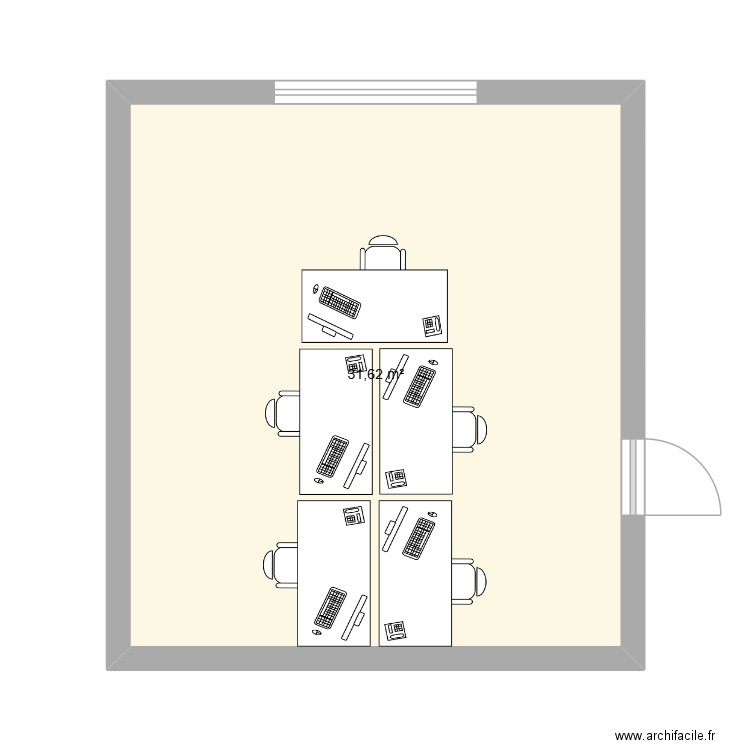 Magasin. Plan de 1 pièce et 32 m2