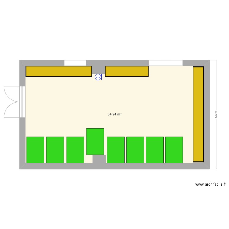 Réserve. Plan de 1 pièce et 35 m2