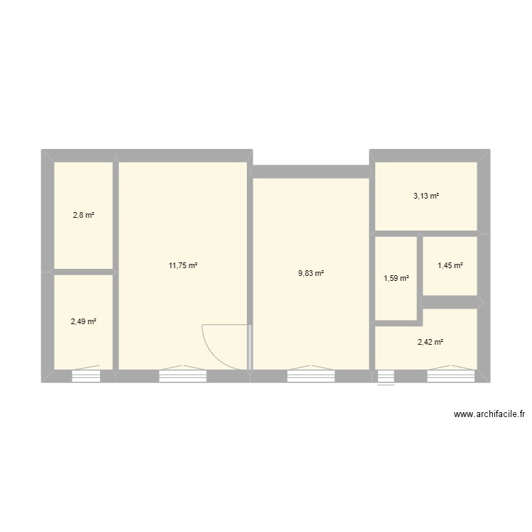PLAN ACTUEL. Plan de 0 pièce et 0 m2