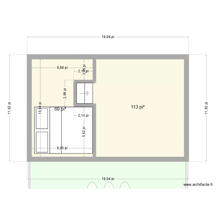 edd. Plan de 10  et 104 m²