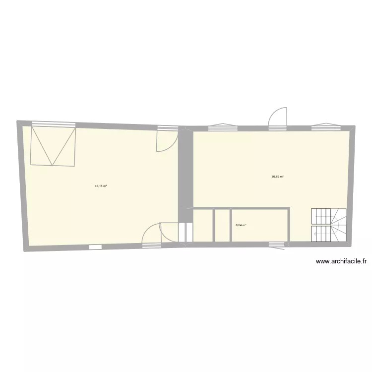 SECOUETTE Etage. Plan de 3  et 92 m²