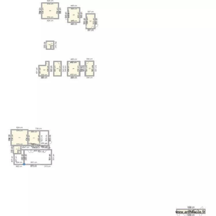 Base de la maison. Plan de 
