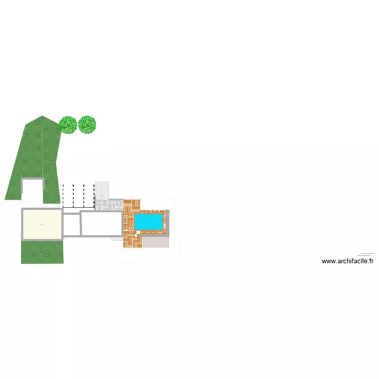 Ext Cieurac Piscine V12. Plan de 1 pièce et 59 m²