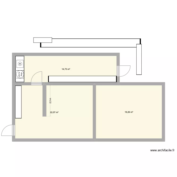 local technique citerne. Plan de 3  et 56 m²