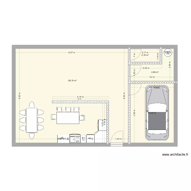 Maison 80m&sup2;. Plan de 