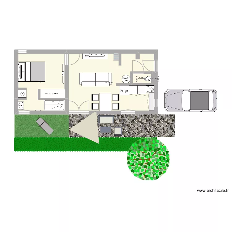 appart2. Plan de 4  et 36 m²