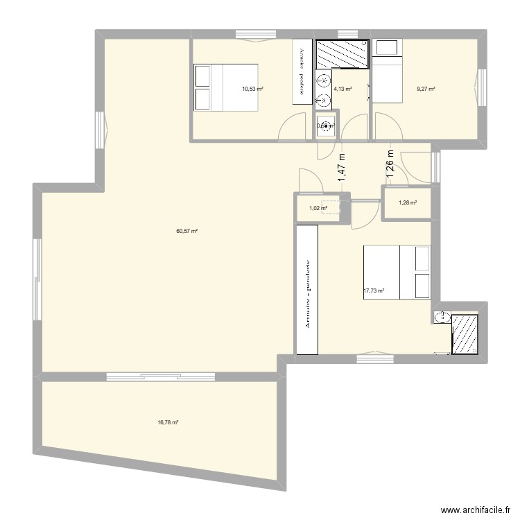 Saint Raphael R+1 def. Plan de 9 pièces et 122 m2