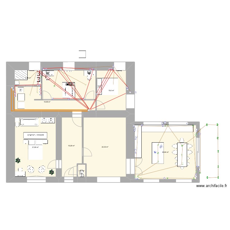 Longère - V1.1. Plan de 9 pièces et 124 m2