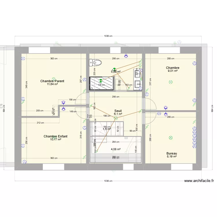 Electricit&eacute; Emilien et Raita. Plan de 