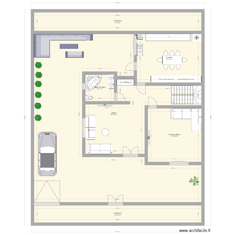 Plan R. Plan de 7 pièces et 282 m2