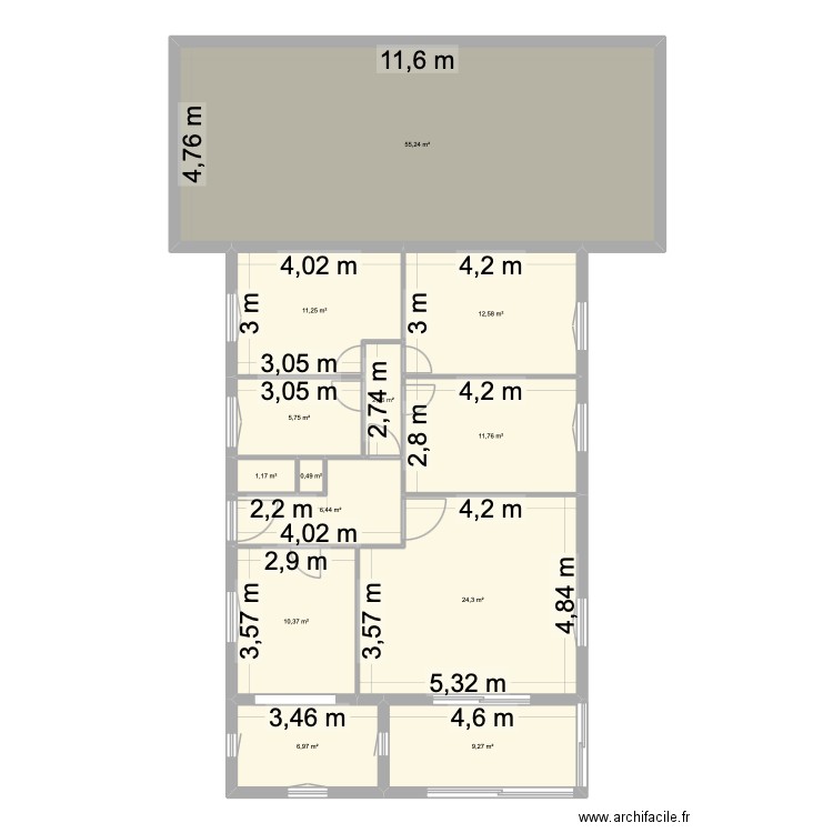 MAISON ALEXANDRE 1. Plan de 13 pièces et 158 m2
